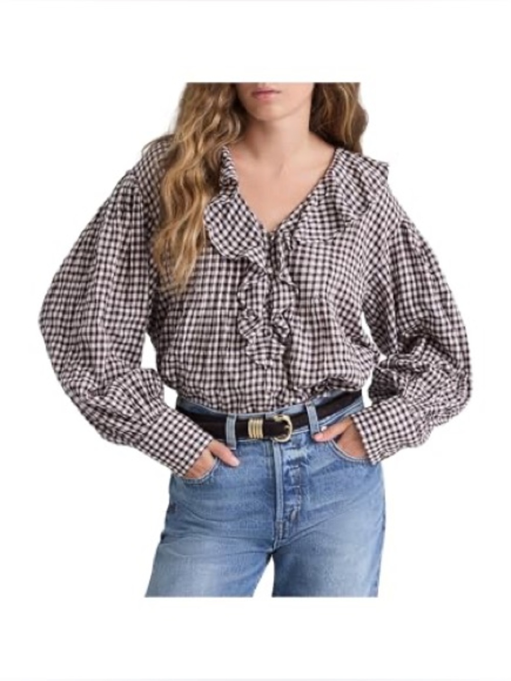 Madewell Ruffled Pintuck Top Size XXS